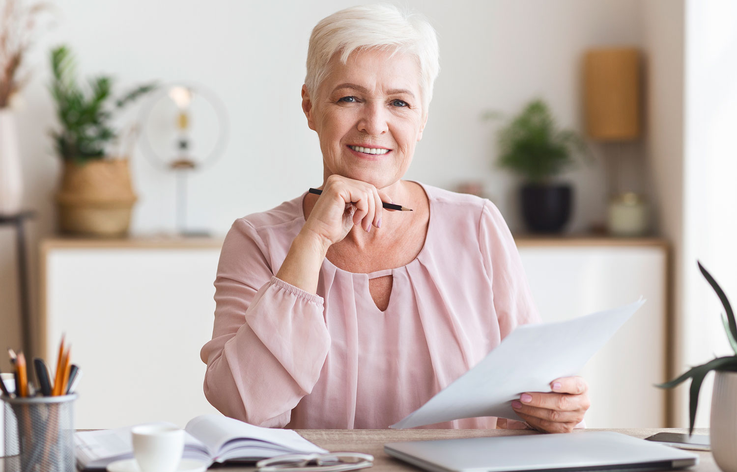 Woman managing a retirement village