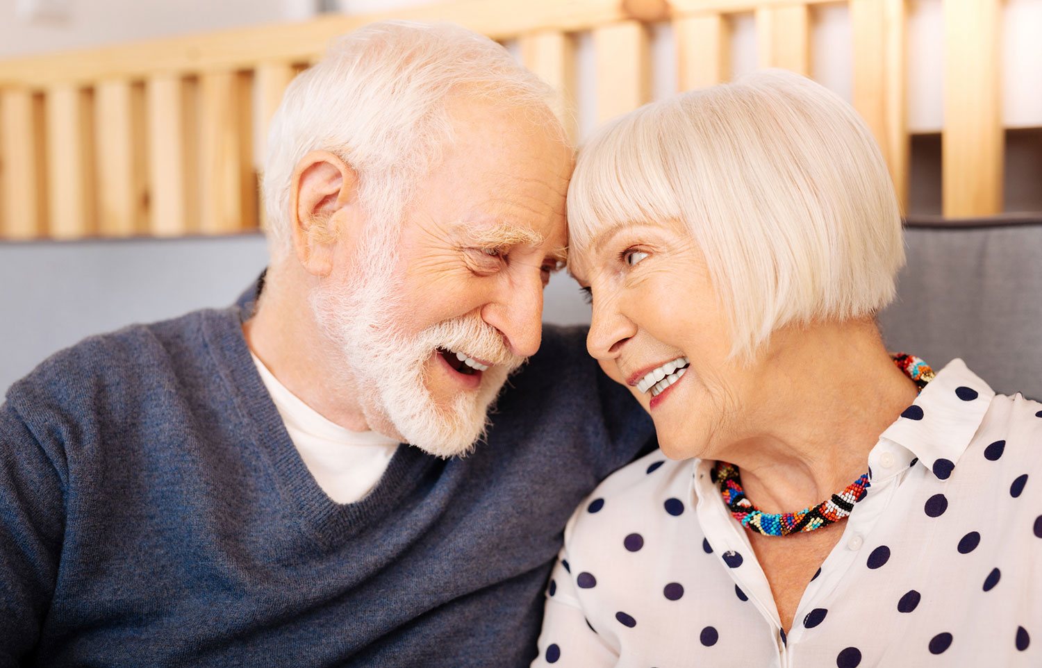 Elderly couple in Australian aged care facility