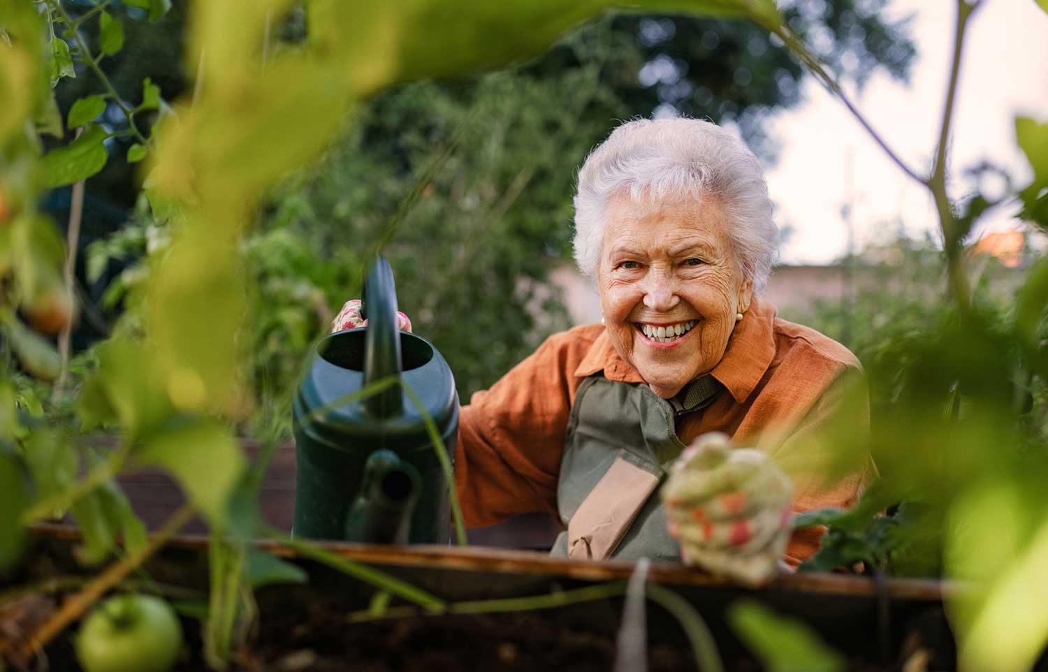 Elderly woman enjoying the outdoors