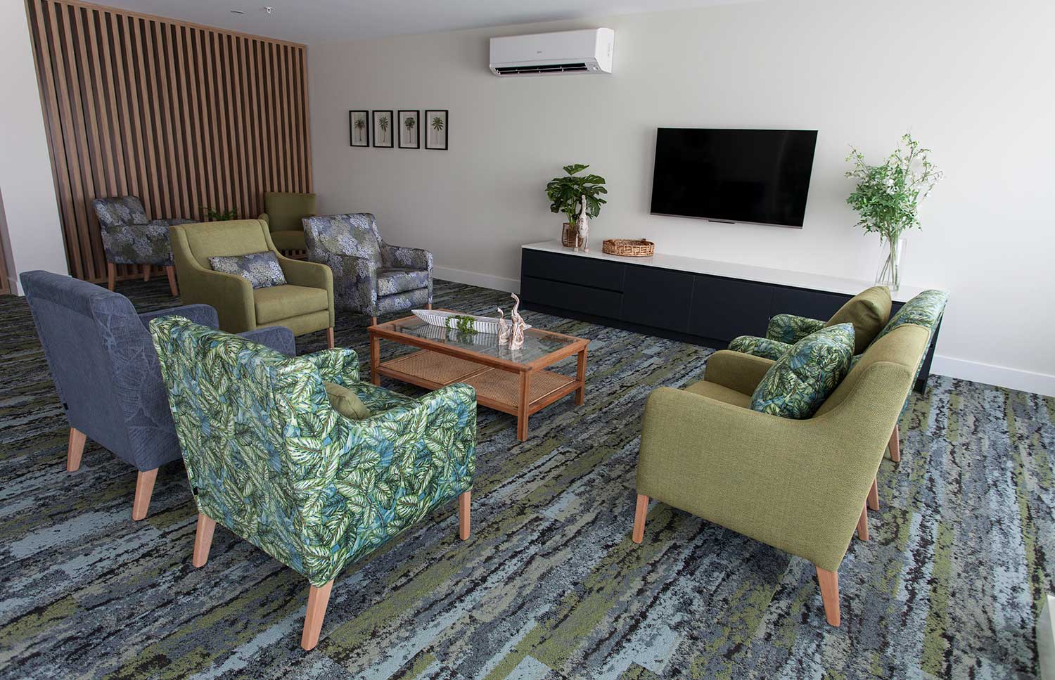 Furniture within aged care lounge room