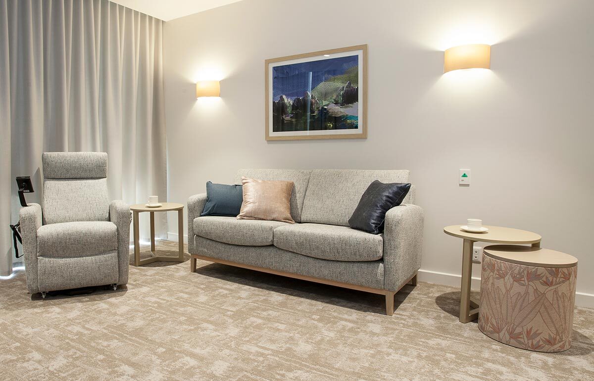 Recliner and sofa in Brisbane aged care facility