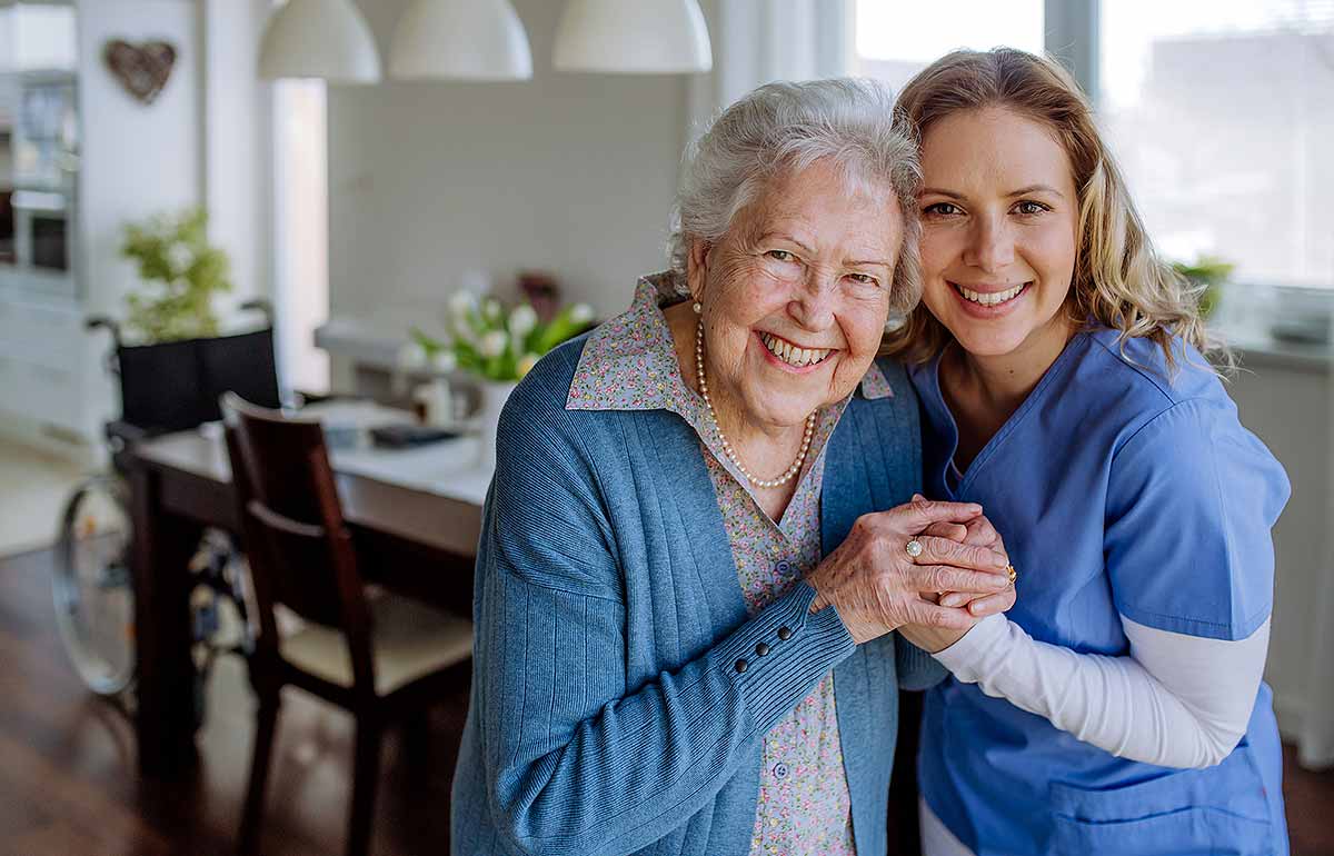 Elderly woman living with dementia in aged care