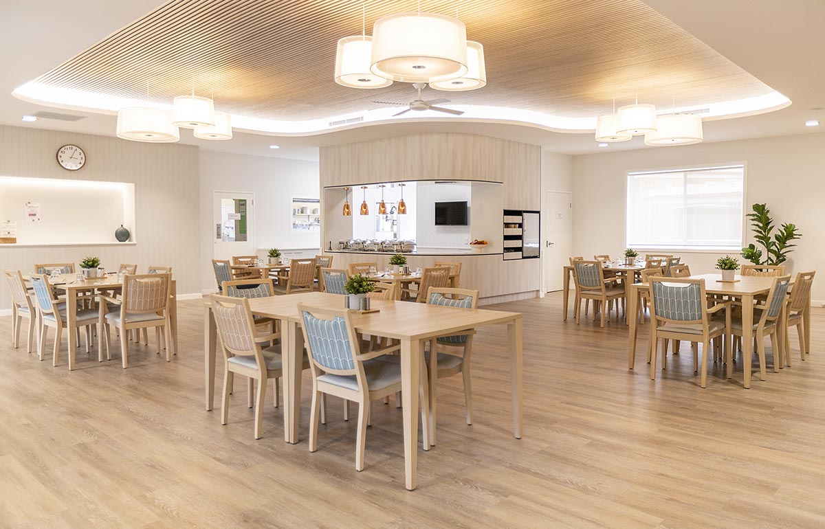 residential aged care dining room in Australia