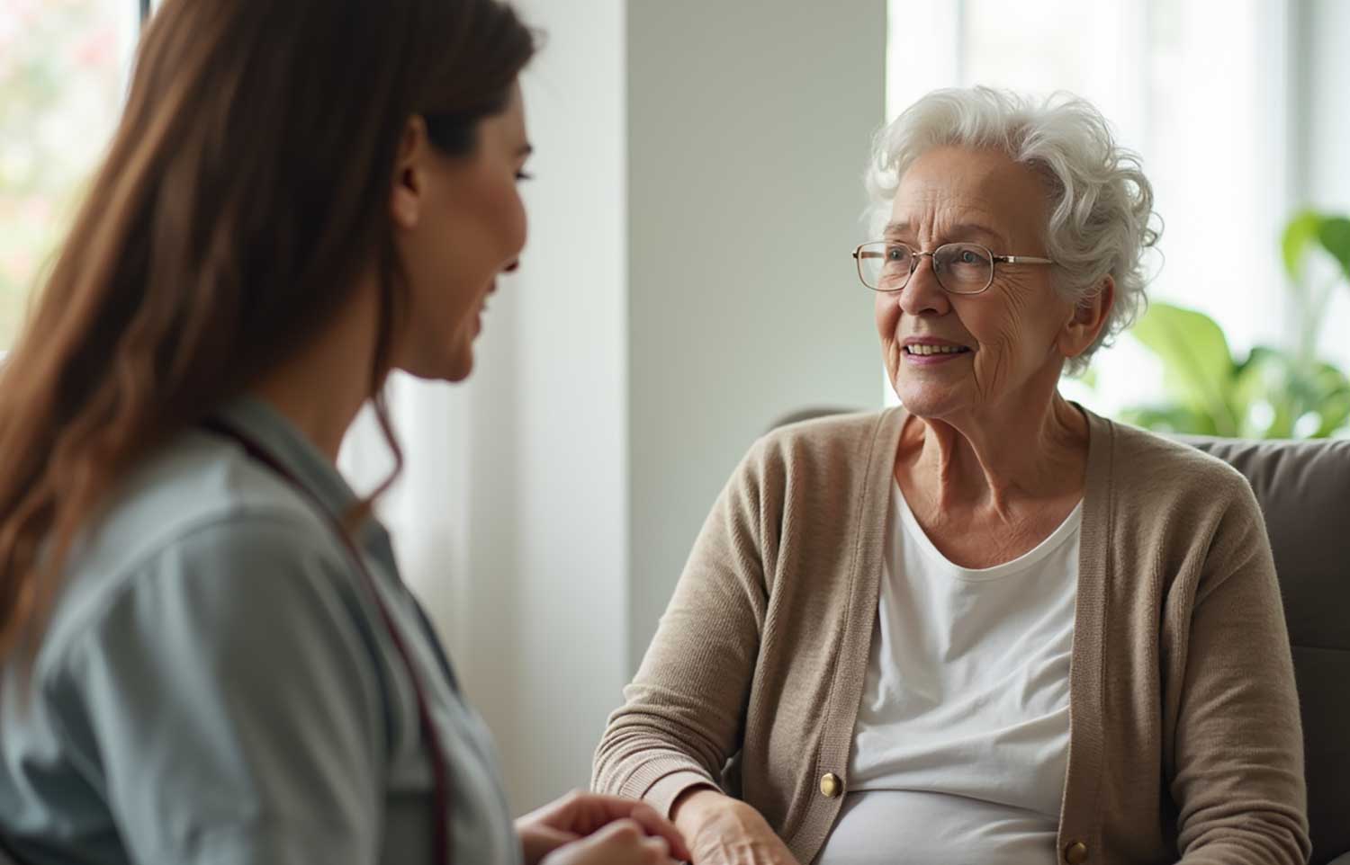 Occupational therapist with elderly aged care resident