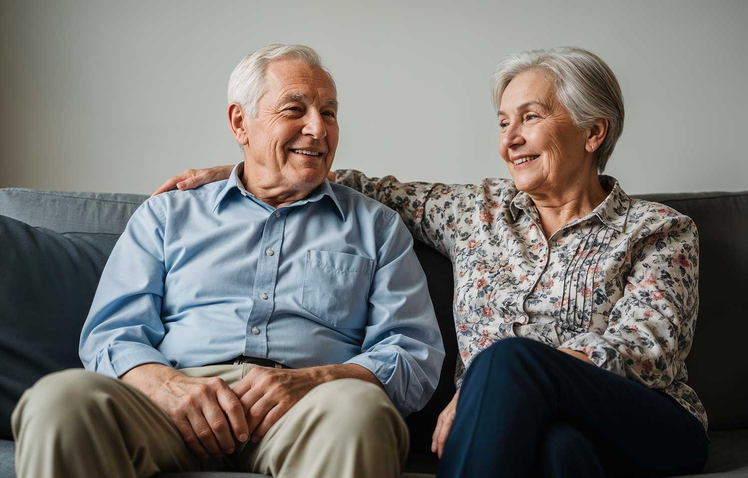 Elderly couple in aged care Elderly couple in aged care