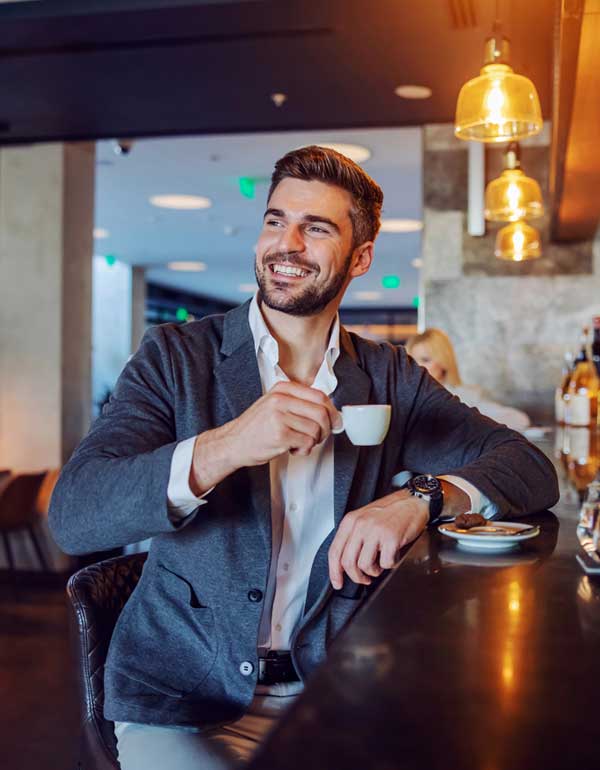 Man in elegant hotel